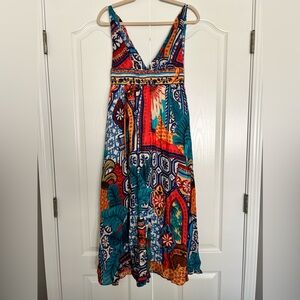 NWT Farm Rio forest tiles midi dress
